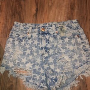 High waisted jeans shorts